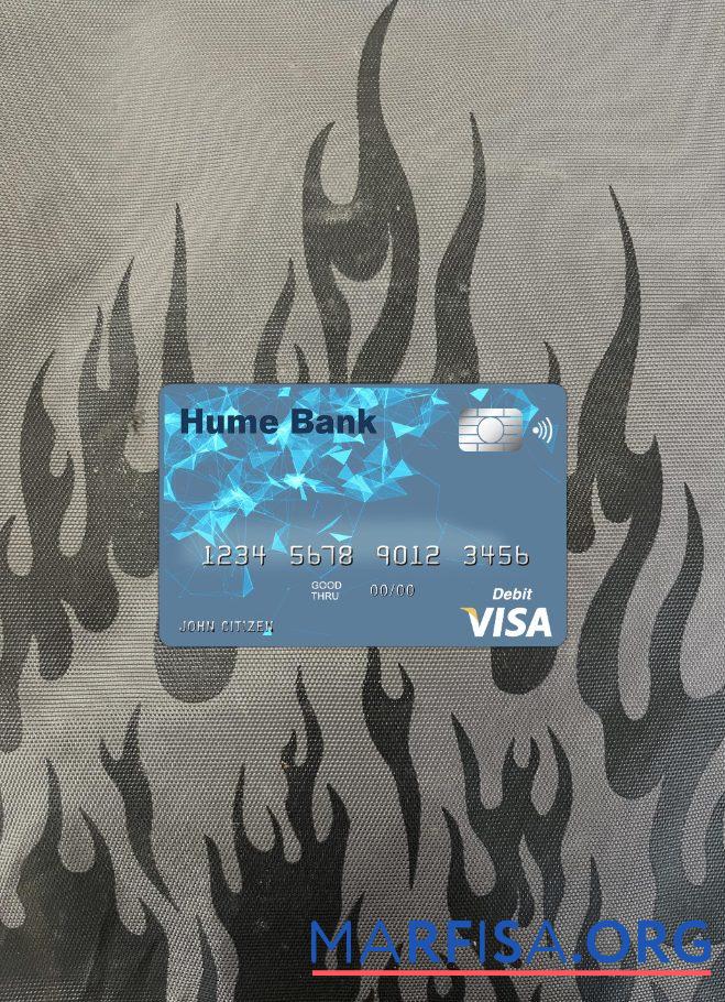 Blank Australia Hume bank visa card photolook front example